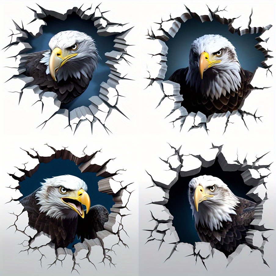 4-in-1 Bald Eagle Stickers For Cars Eagle Gifts Eagle Dad Sticker Bumper  Window Toys For Girl Vynl Truck Decals