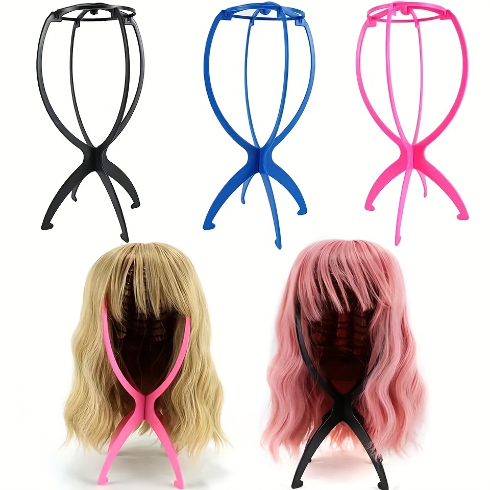 AIAIZHQH 3 Pack Wig Stand Holder, Portable Collapsible Wig Holder