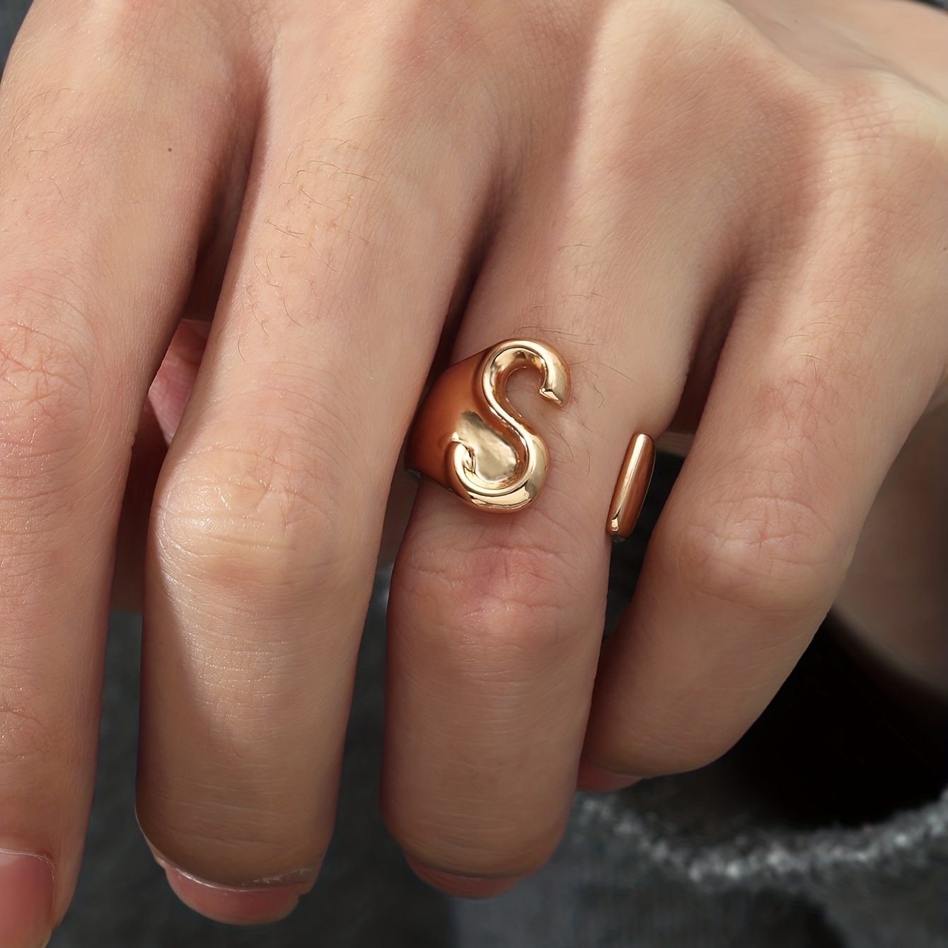Minimalist Letter Ring For Men, Daily Decoration Gift