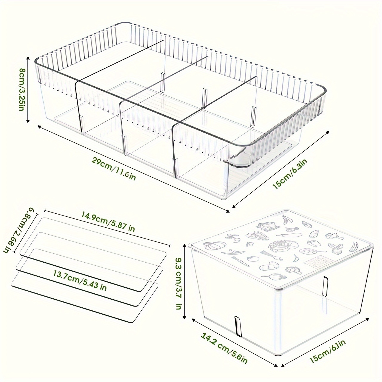 Snack Storage Box Clear Plastic Pantry Storage Tray With 3 - Temu