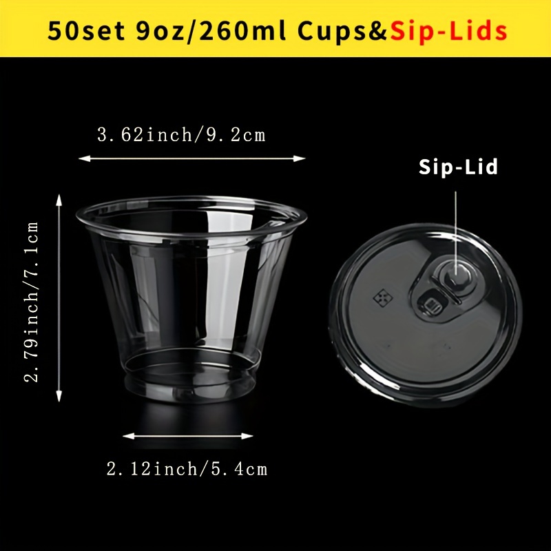 Smoothie Cups and Domed Lids Clear Plastic Party Cup For Milkshake