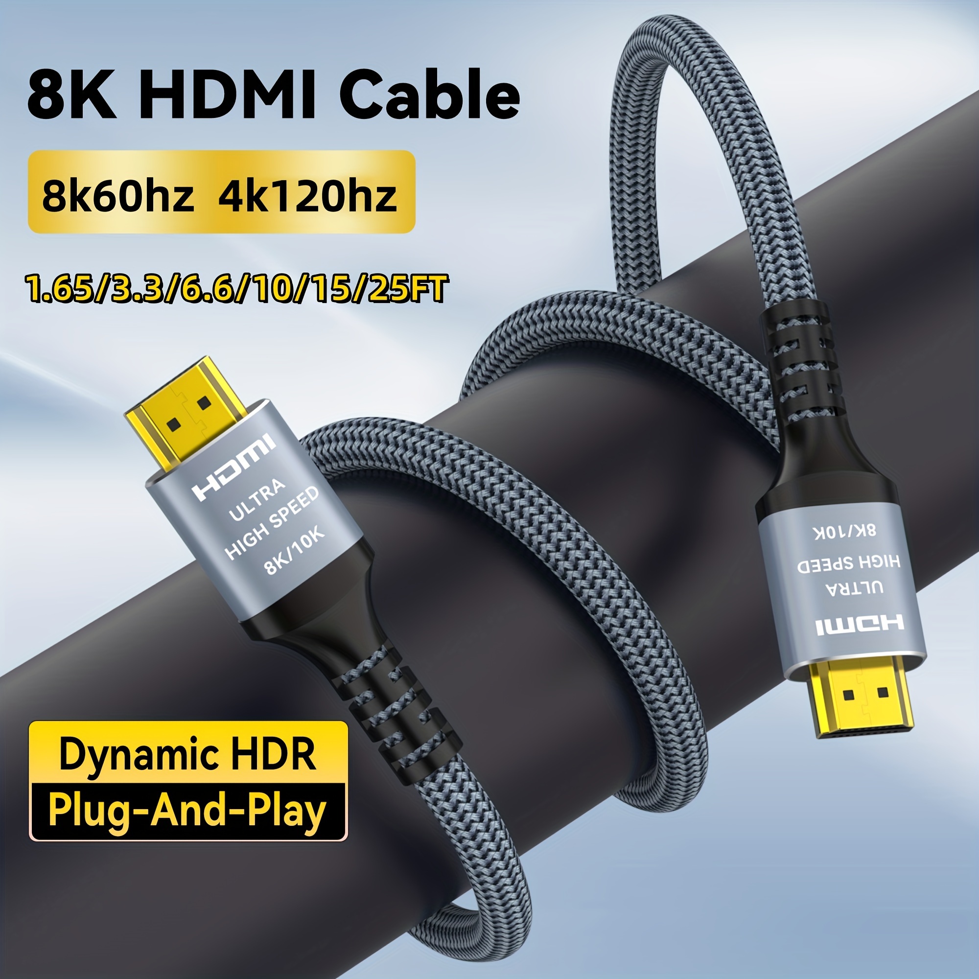 v2.0b HDTV Cable Ultra High HDMI Speed 3D HD Gold HDR 4K 2160p HDMI cable  HDMI Display Cable 144hz