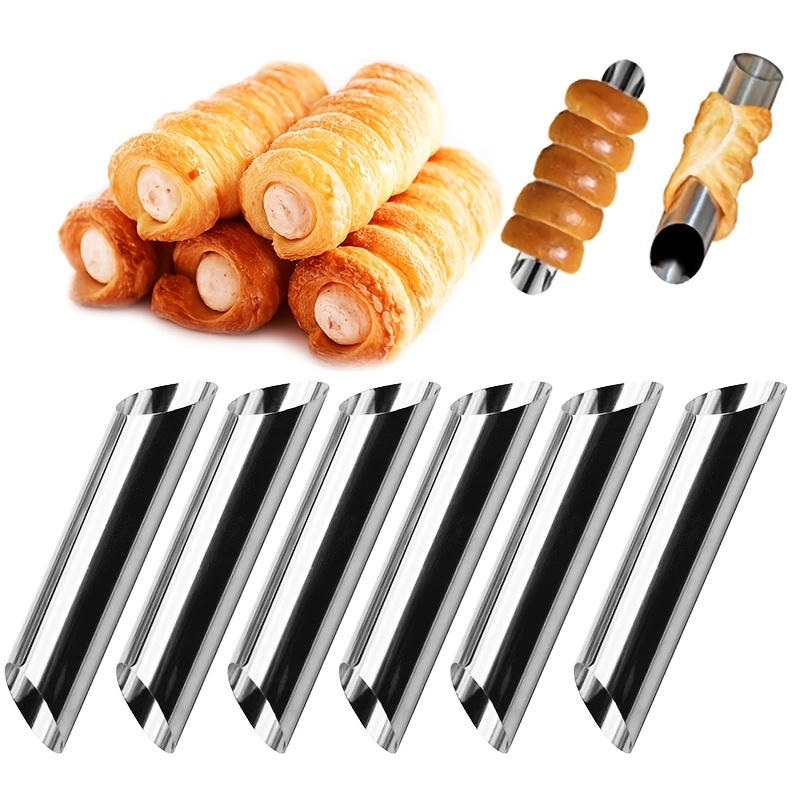 5pcs Moules En Corne De Crème En Acier Inoxydable, Formes De Cannoli, Tube  De Remplissage De Pâtisserie Danoise Antiadhésif, Moules De Cuisson Pour  Coquille De Croissant, Rouleau De Crème, Bouffée, Cône De