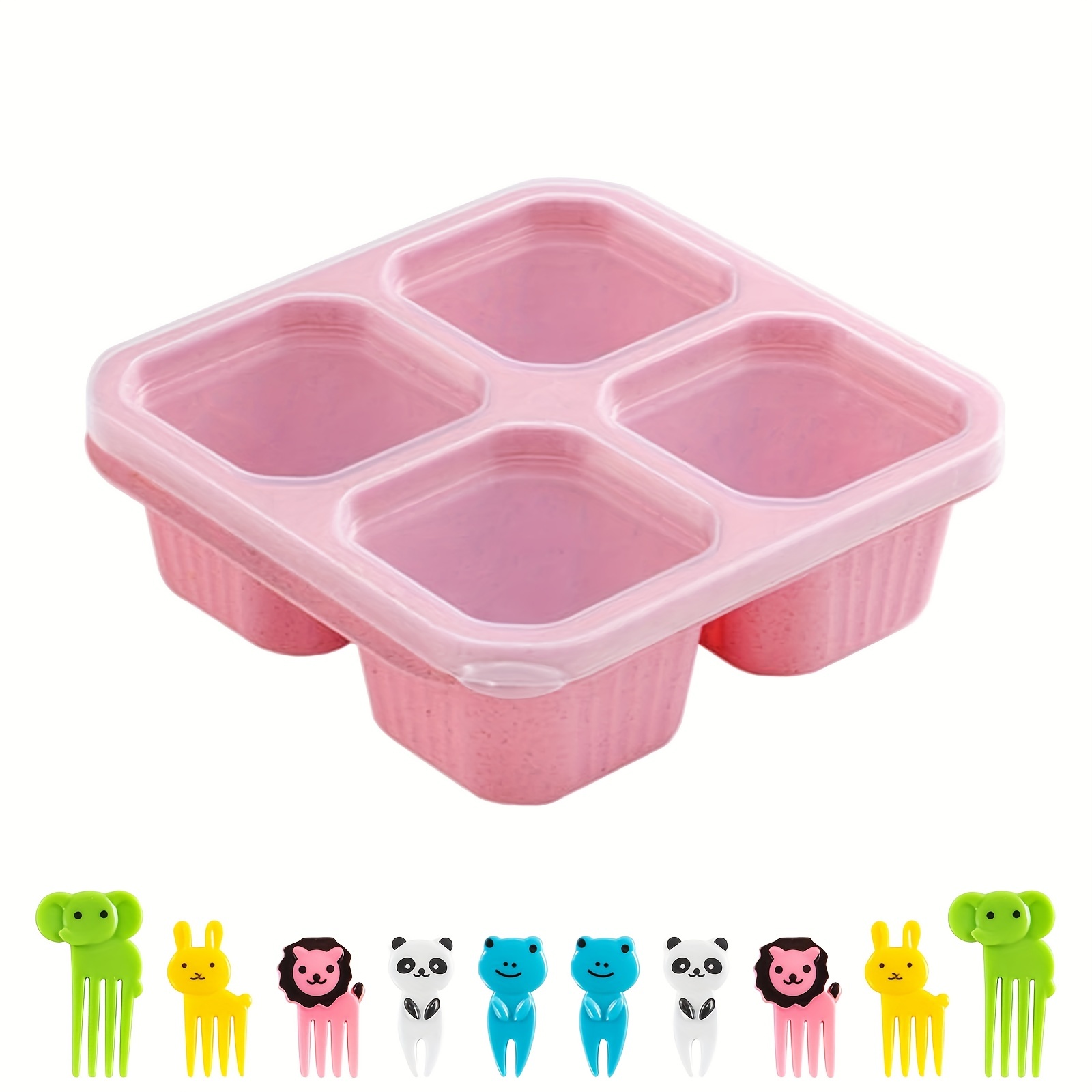 Polypropylene Bento Box Lunch Box Meal Prep Containers Reusable 4- compartment Plastic Divided Food Storage Container Boxes For Kids Adults -  Temu