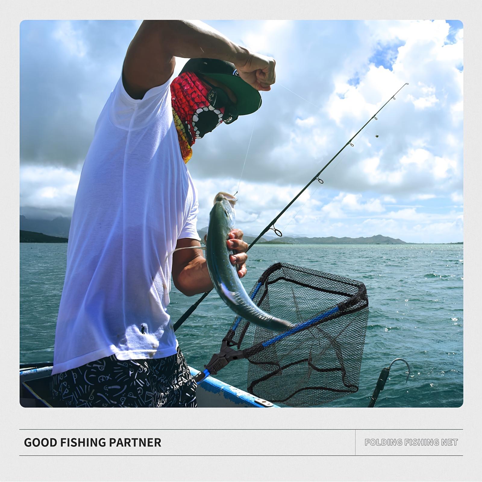 LEOFISHING Folding Fishing Net, Portable Lightweight Retractale Fishing Net  For Freshwater And Saltwater
