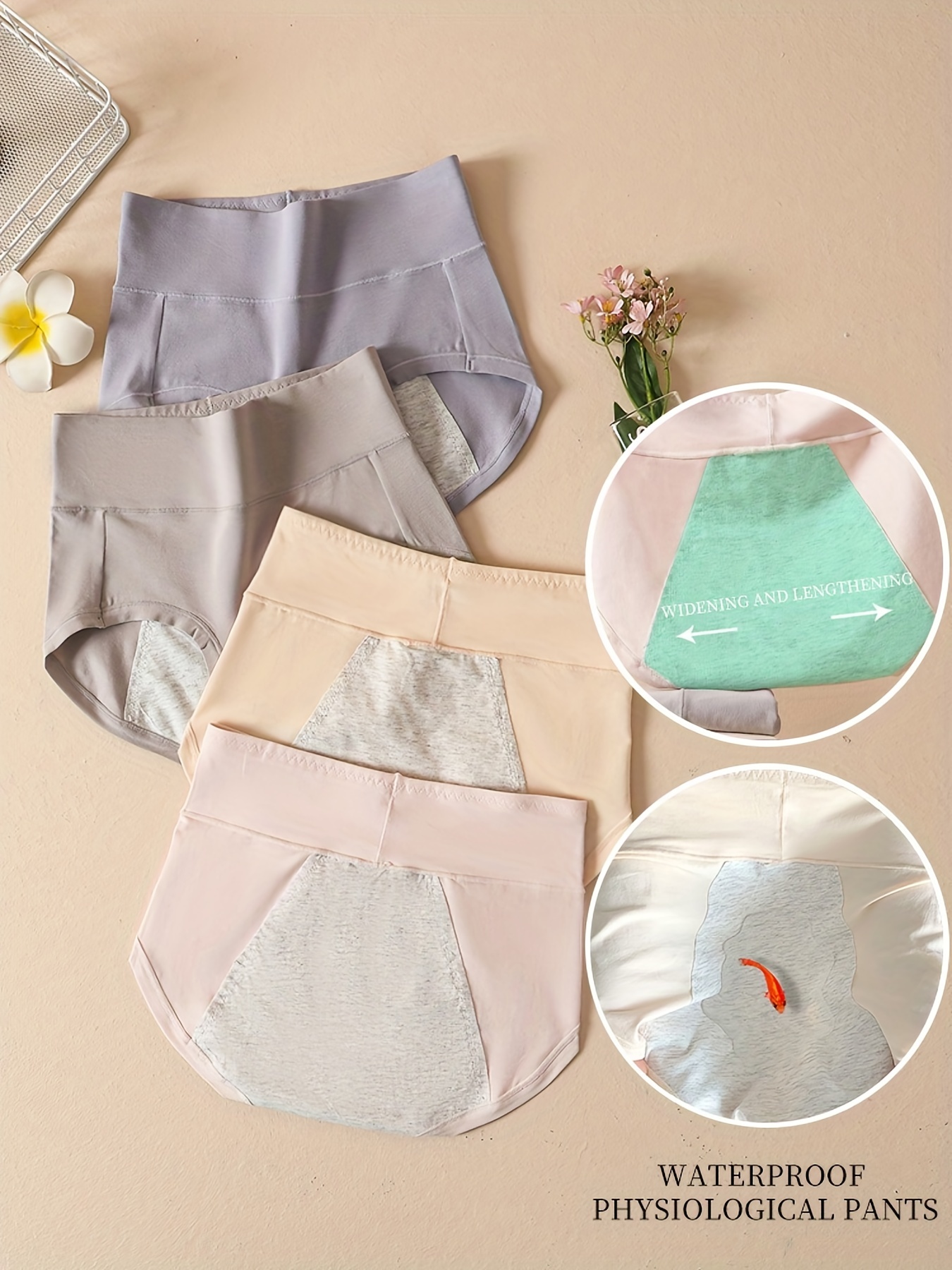 Solid Menstrual Period Panties Comfy Breathable Full - Temu