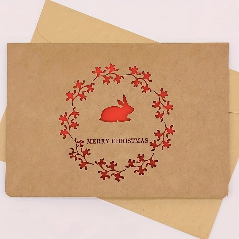 12 Folded Greeting Cards With 12 Envelopes, Holiday Greetings And