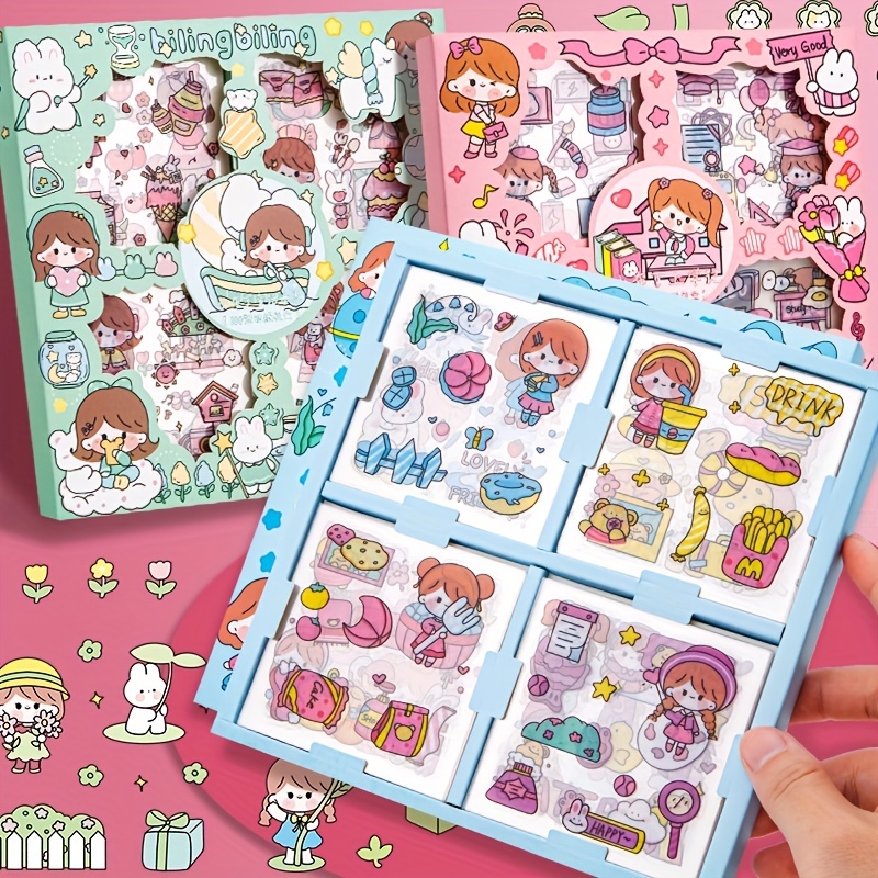 Cute Cartoon Theme Kawaii Stickers - 20 PET Sheets Cute Washi