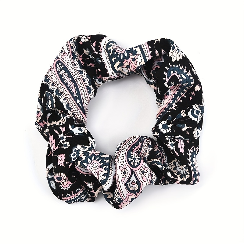 Boho Style Large Scrunchie Hair Tie Waist Fruit Flower Print Headwear