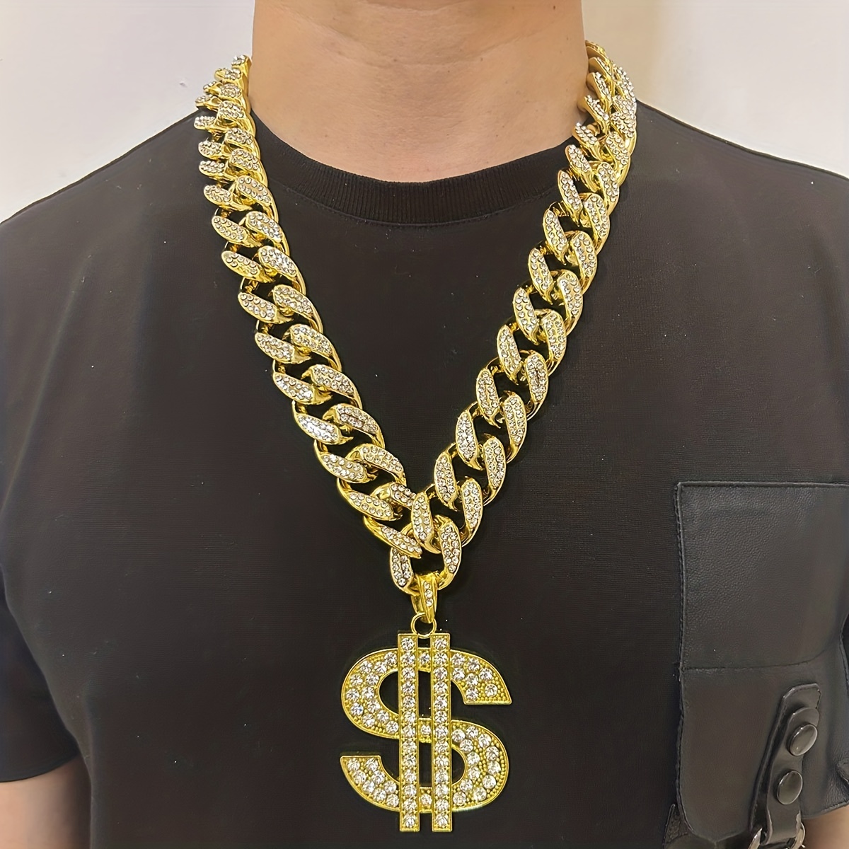 Simulation Golden Dollar Symbol Pendant Necklace