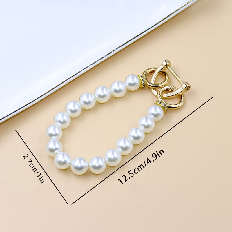 2 Pieces Large Imitation Pearl Bead Handle Chain Short Handbag Purse Chain  Replacement Bag Chain Acc…See more 2 Pieces Large Imitation Pearl Bead