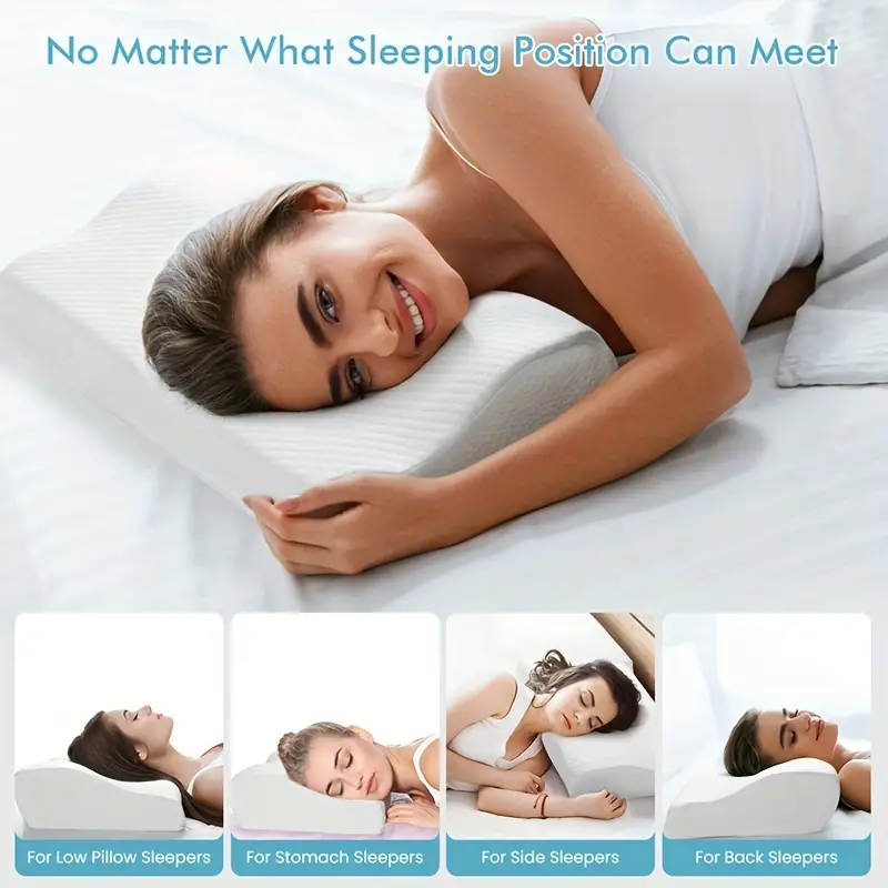 1pc Cervical Spine Memory Foam Pillow Slow Rebound Neck Support Pillow To  Help Sleep Bedroom Memory Pillow Core Household Single Pillow Core