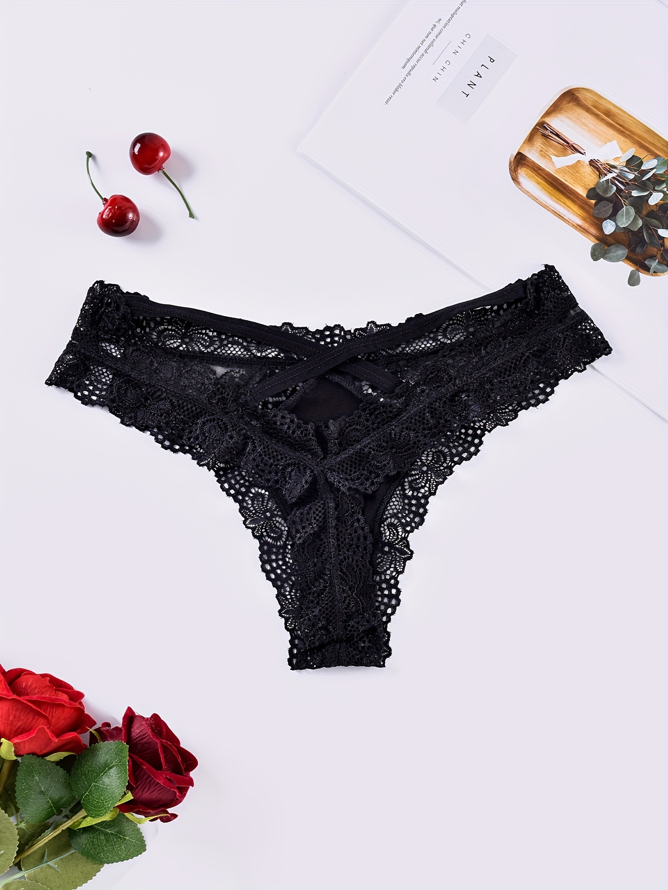 4 Pack Lace Trim Panties Soft Breathable Ribbed Low Cut - Temu Canada