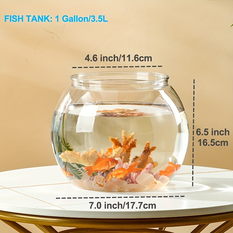 Sturdy Transparent Round Fish Bowl: Perfect Aquarium - Temu