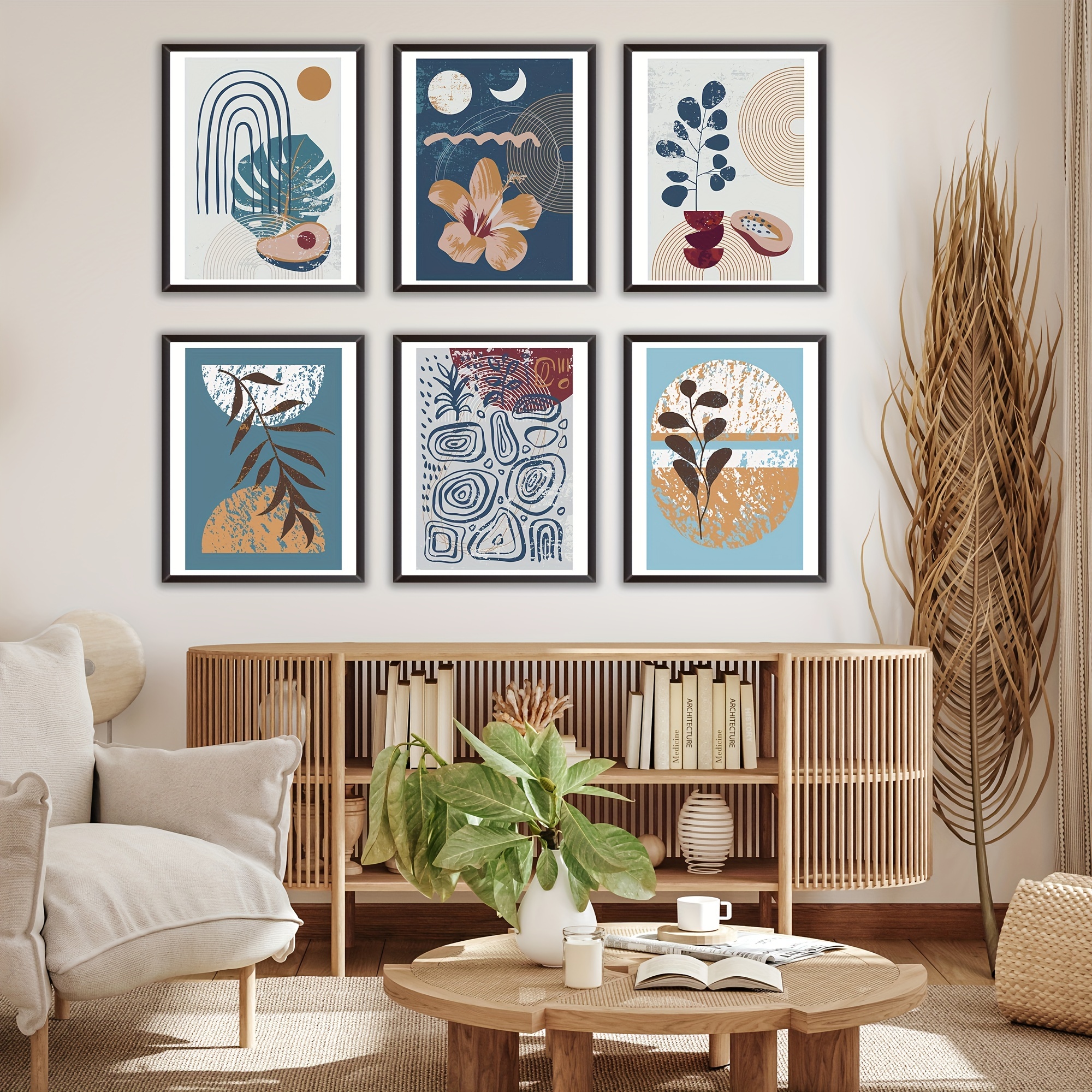 Botanical Abstract - Neutral Wall Art, Rustic, Single piece