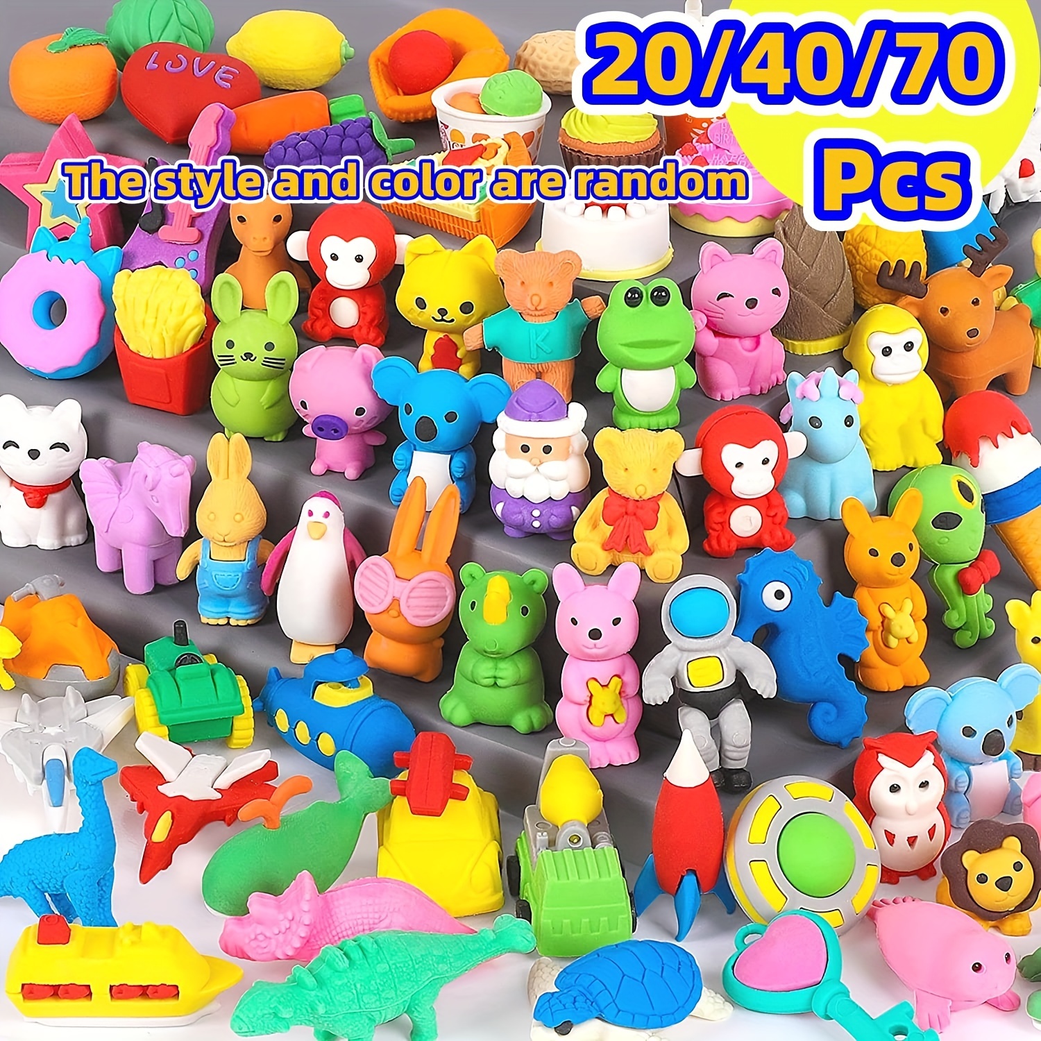 300 Pieces Animal Mini Erasers for Kids, Assortment Novelty Pencil Erasers  Bulk for Students Party Favor Home School Work Classroom Rewards Prizes