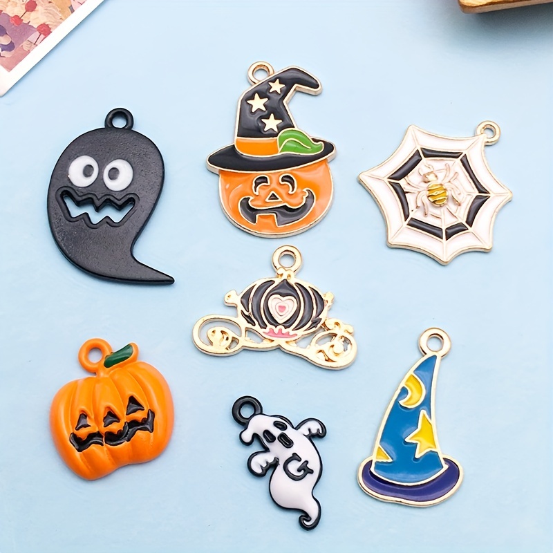 Lot Enamel Halloween Charms Cute Pumpkin Bat Ghost Charms - Temu