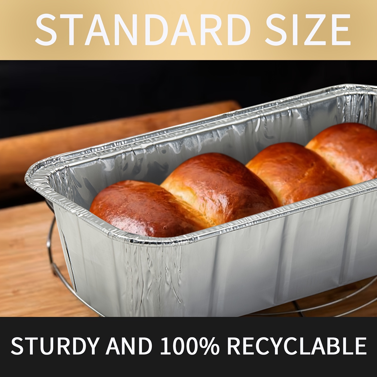 50 PC Aluminum Foil Lasagna Pan Disposable Loaf Bread Container Baking Tins New