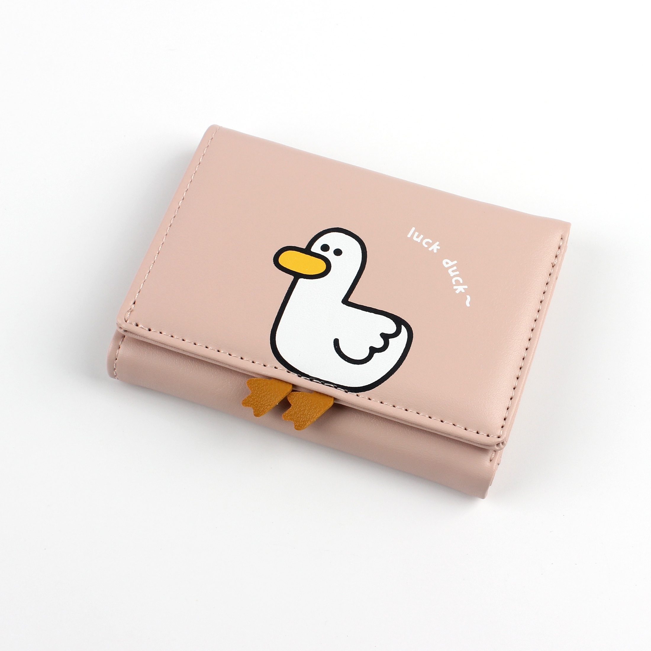 Pu Leather Short Casual Folding Money Clip Cartoon Duck Pattern Mini  Ultra-thin Card Holder - Temu Austria