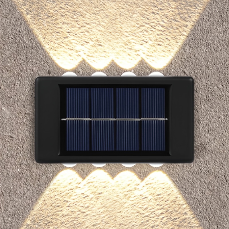ASLIDECOR 10 luces LED solares para exteriores, impermeables, paquete de 2  apliques nórdicos modernos que iluminan la lámpara del sensor de luz solar