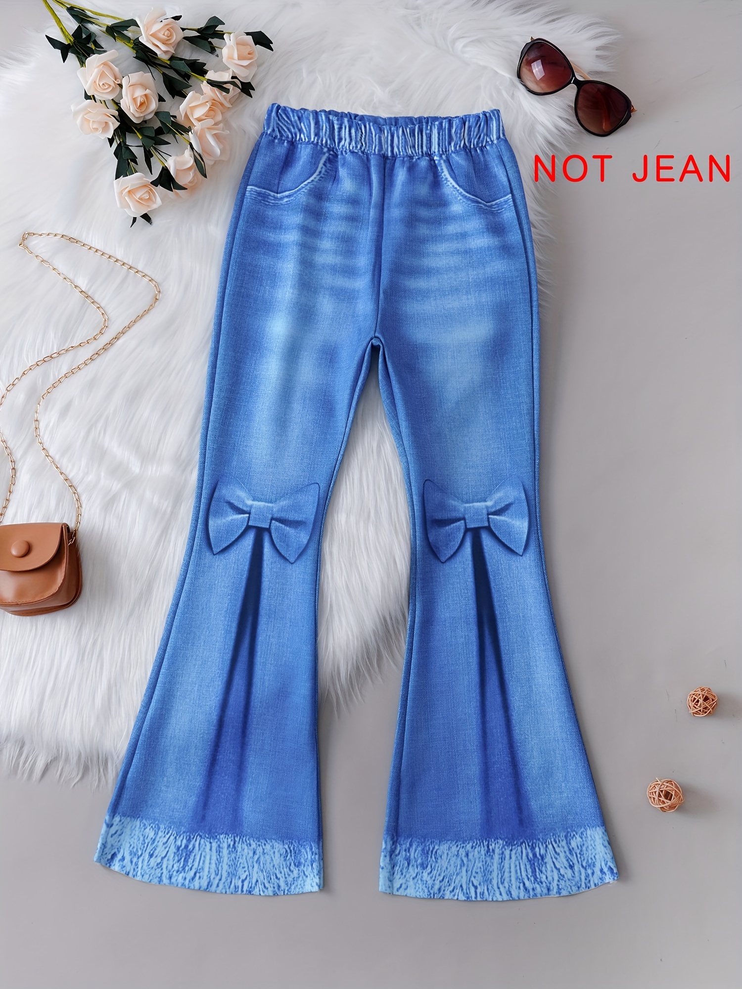 Girls Denim Flared Trousers New 2023 Kids Fashion Bowknot Laced Bell-bottoms  Denim Pants Casual Jeans Children Spring Clothing - AliExpress