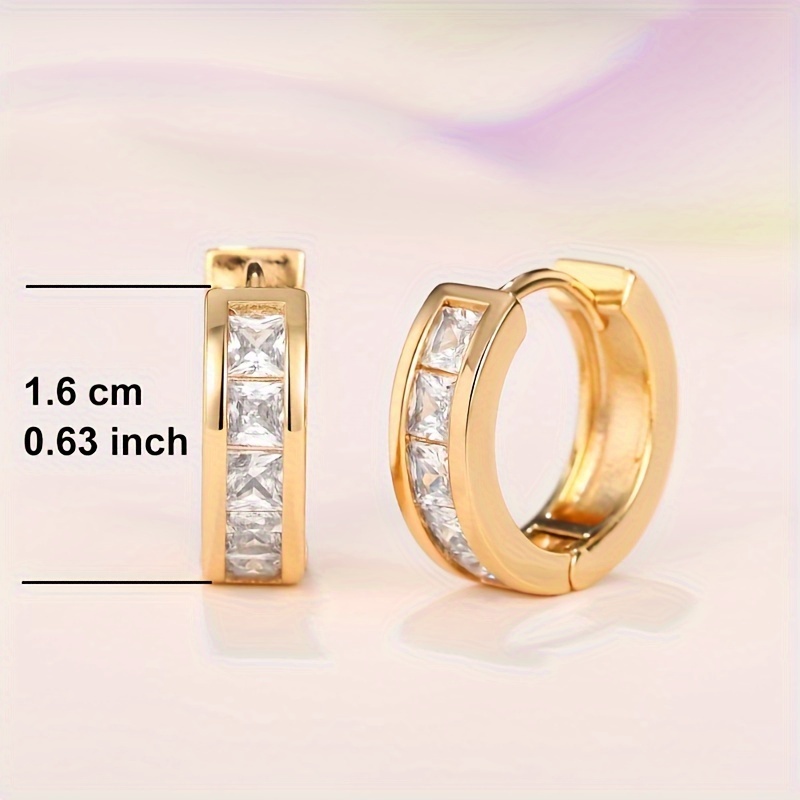 Men's Zircon Hoop Loop Earrings, Hypoallergenic