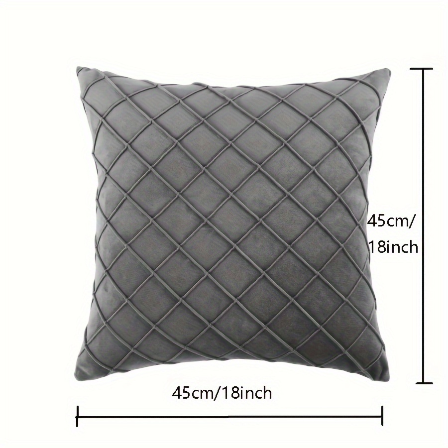 Velvet Grey Throw Pillow Cover, 18 X 18 Inches Decorative Throw