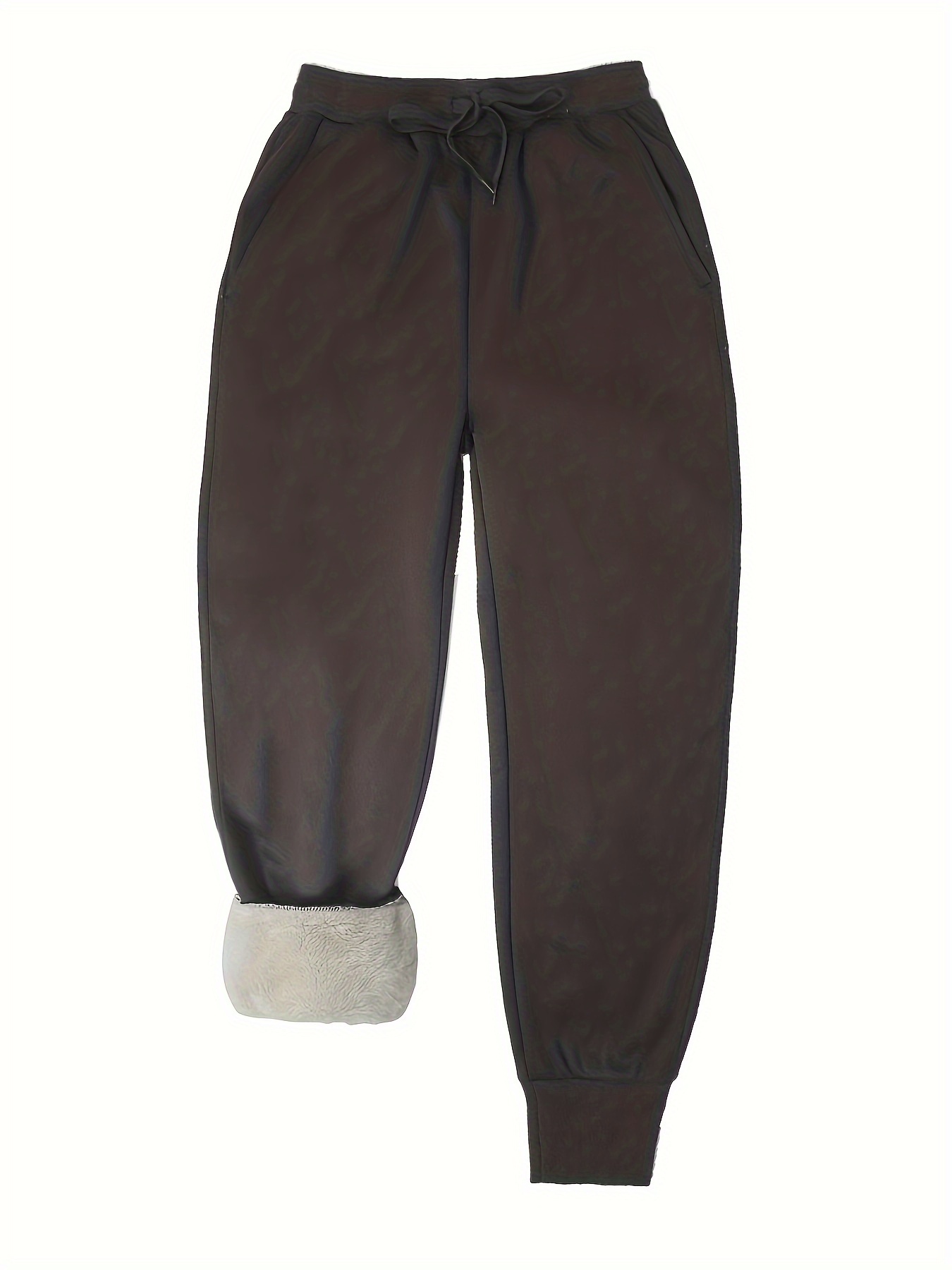 Men's Thermal Fleece Pants Casual Warm Joggers Fall Winter - Temu Canada
