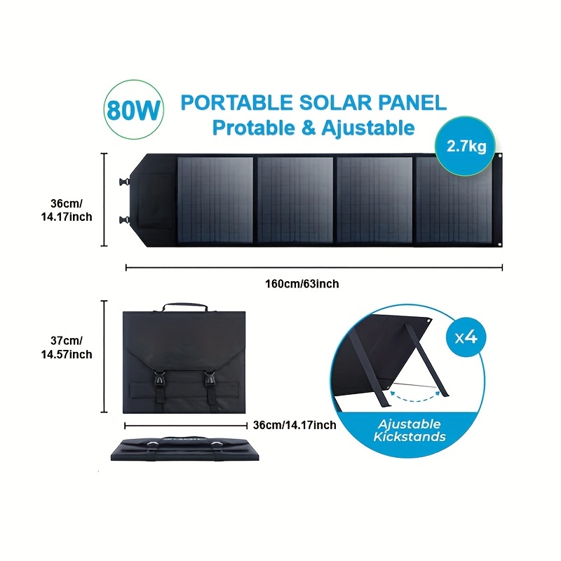 Conjunto Energía Solar 1pc Panel Solar Portátil 18w18v - Temu