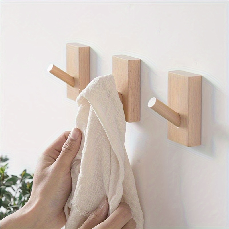 Bedroom Nordic Home Decor Hook Wall Hook Wood Robe Clothes Hanger Key Coat  Rack Wood Hook