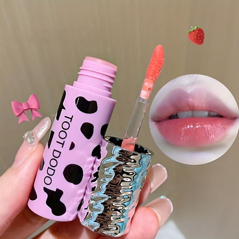 6 Colors Cute Bear Mirror Lip Gloss Moisturizing Long - Temu