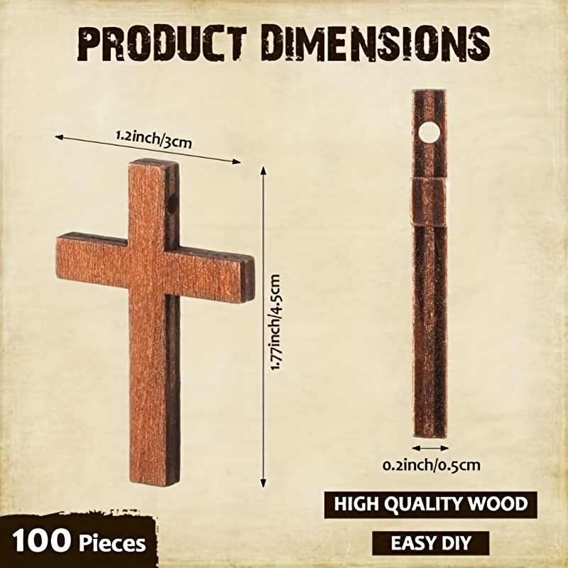 200Pcs 0.85x0.55Inch Wooden Cross Cross Wooden Crosses for Crafts Wood Cross  Charm Necklace – the best products in the Joom Geek online store