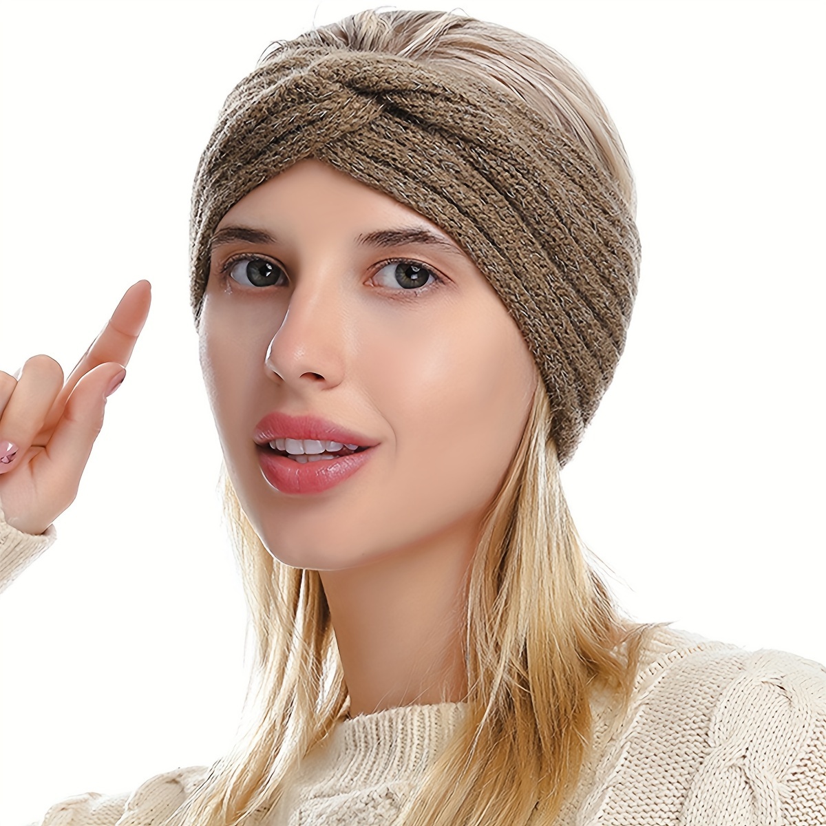 Winter Headbands 3pcs Set Women-s-Knit-Winter-Lined-  main image 3