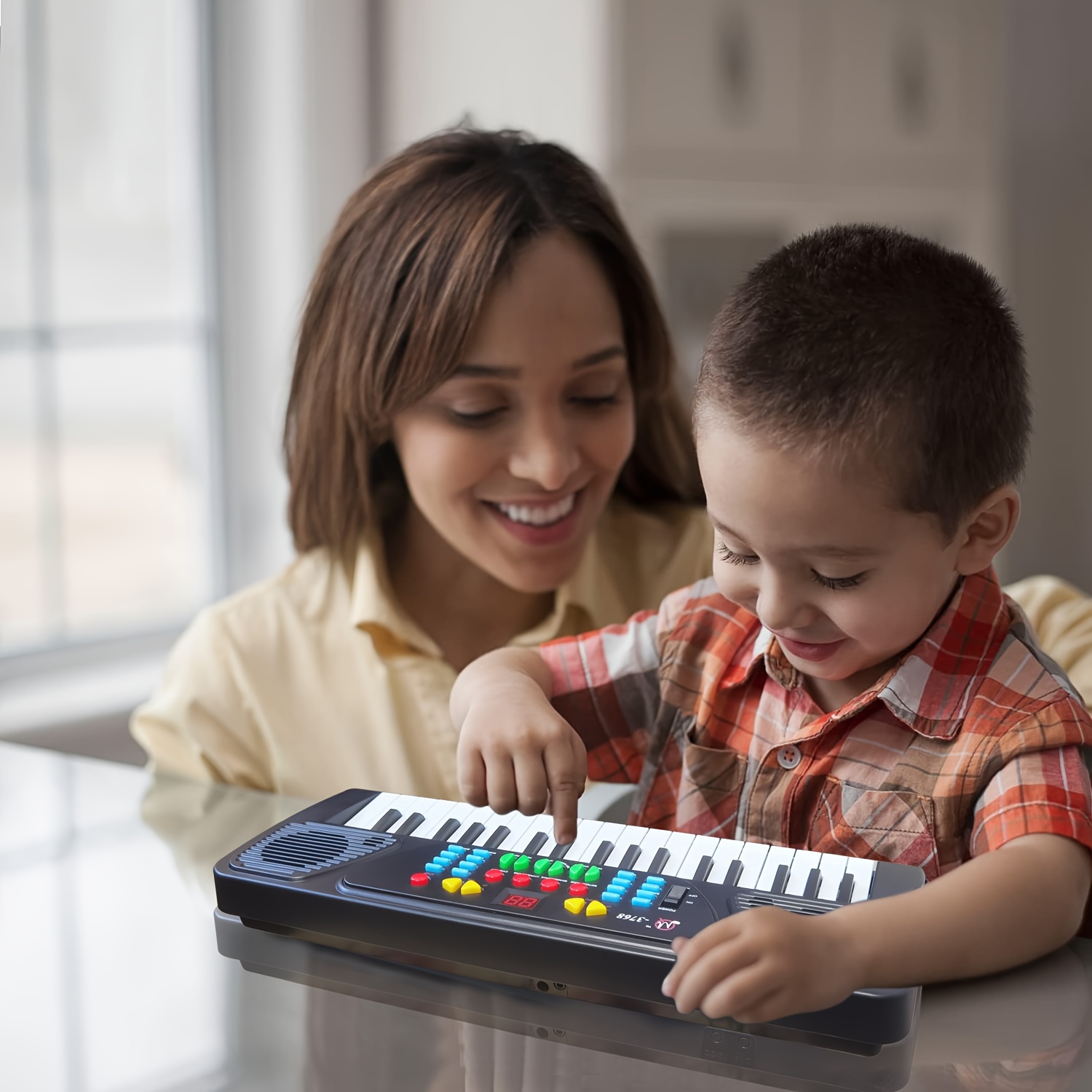 3 In 1 Musikinstrumente Spielzeug, Elektronisches Klavier Keyboard Xylophone  Drum-Set - Lernspielzeug mit Lichtern für Baby & Kleinkind 1 2 3 Jahre alte  Jungen Und G