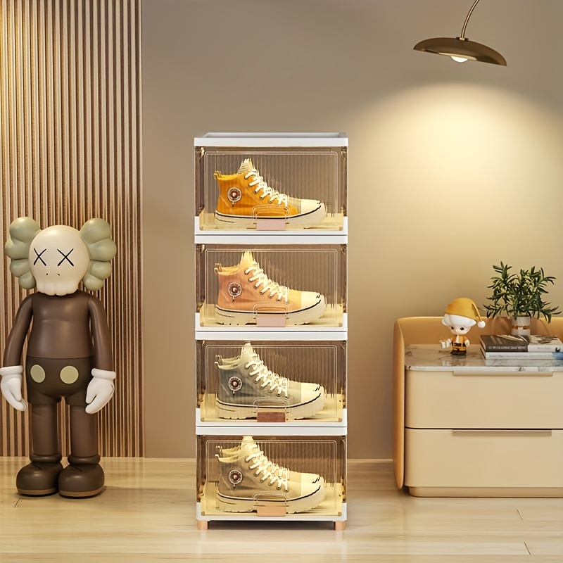 Acquista 4 Pezzi Design Trasparente Organizzatore Per Scarpe Addensato  Organizzatore Per Scarpe in Plastica Dura Per Scaffale Per la Casa,  Dimensioni: S - Bianco dalla Cina