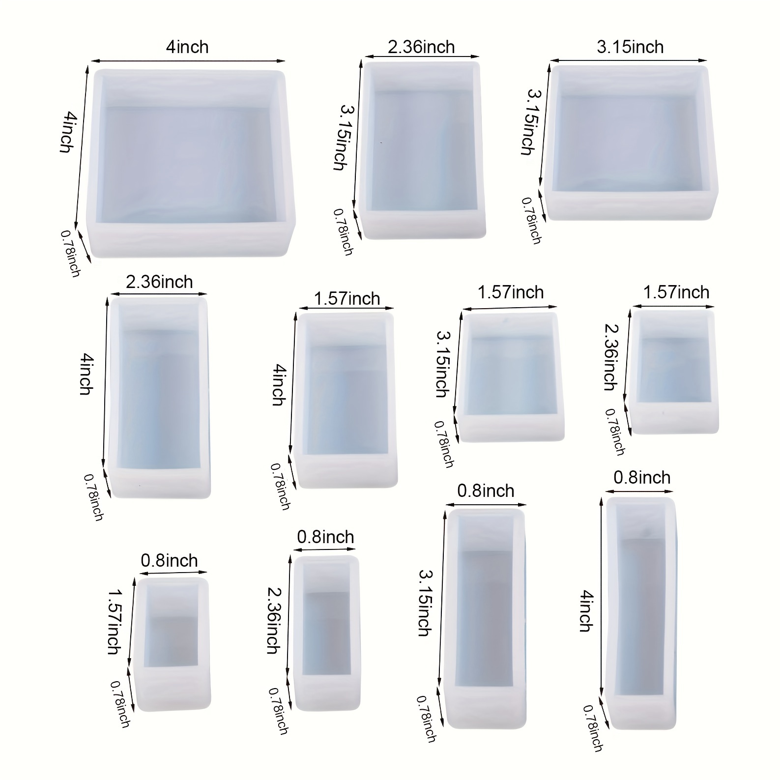 Square Resin Mold 9PCS Different Sizes Silicone Molds Different Sizes, Epoxy  Resin Molds, Resin Casting Molds,Resin Jewelry, Soap, Dried Flower  Leaf,Insect Specimen DIY Fans – Let's Resin