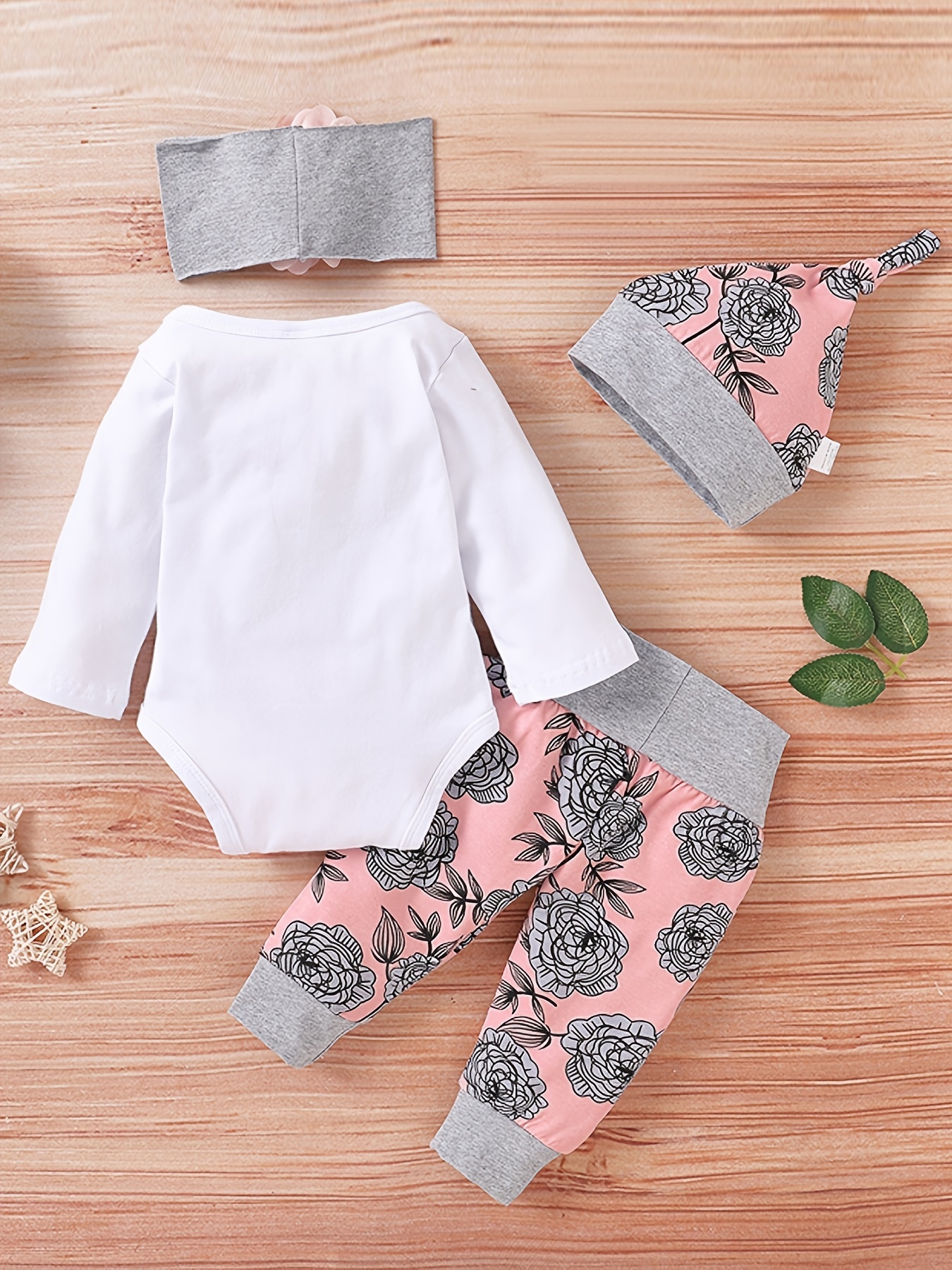 Newborn Baby Girl Clothes Infant Baby Romper +Pants + Headband Outfits Set,Temu