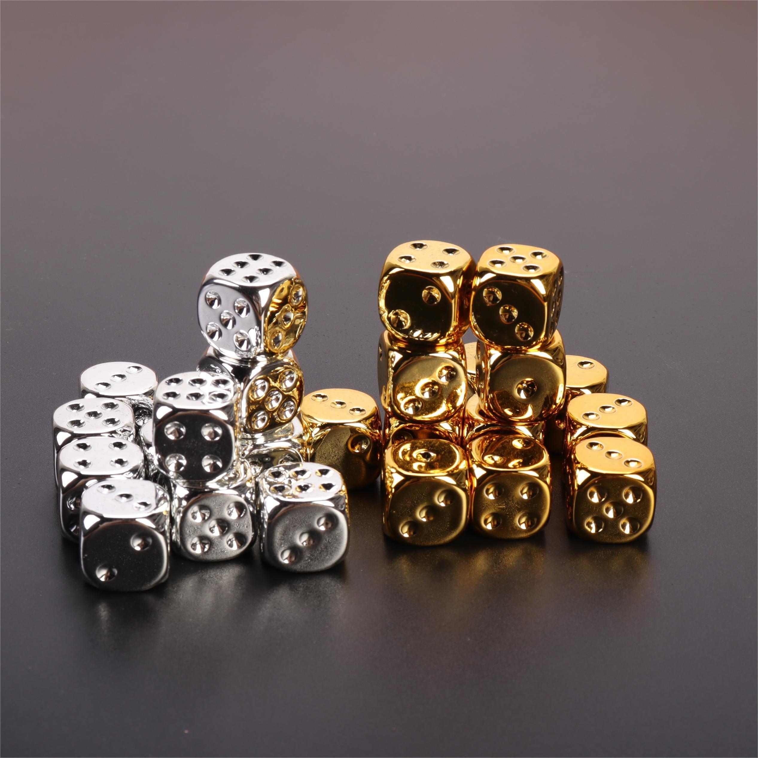 

10pcs Metal Acrylic Dice Suitable For Family Entertainment, Game Accessories