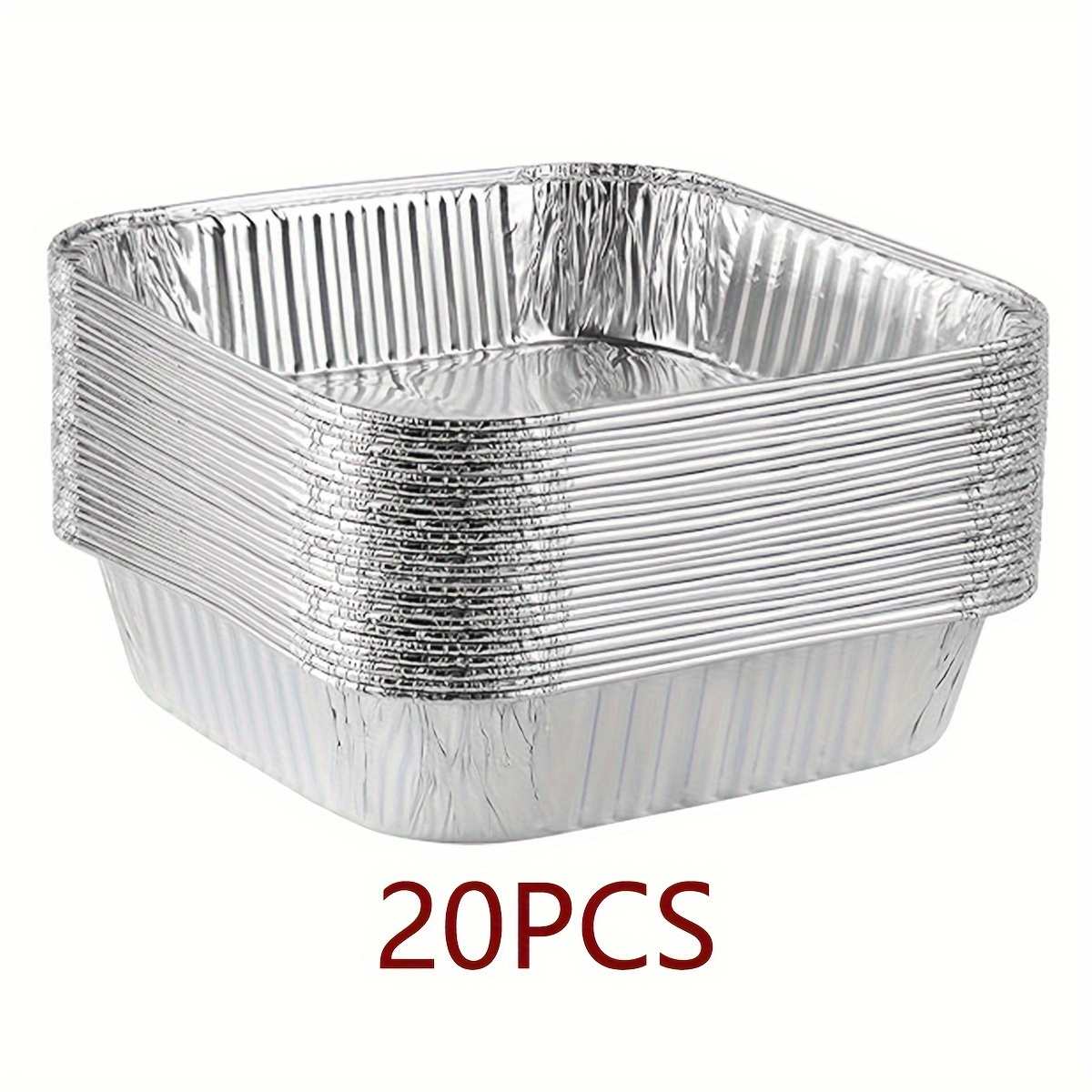 8" X 8" Aluminum Foil Pans Disposable Heavy Duty Square Baking Cake Pans, 10/20pcs Cooking Tins Homemade Breads Oven Pans, Foil Pans, Baking Cake Pans Roasting Pans