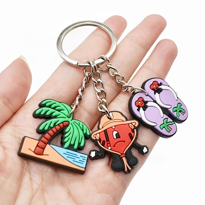 Rabbit & Heart Charm Keychain