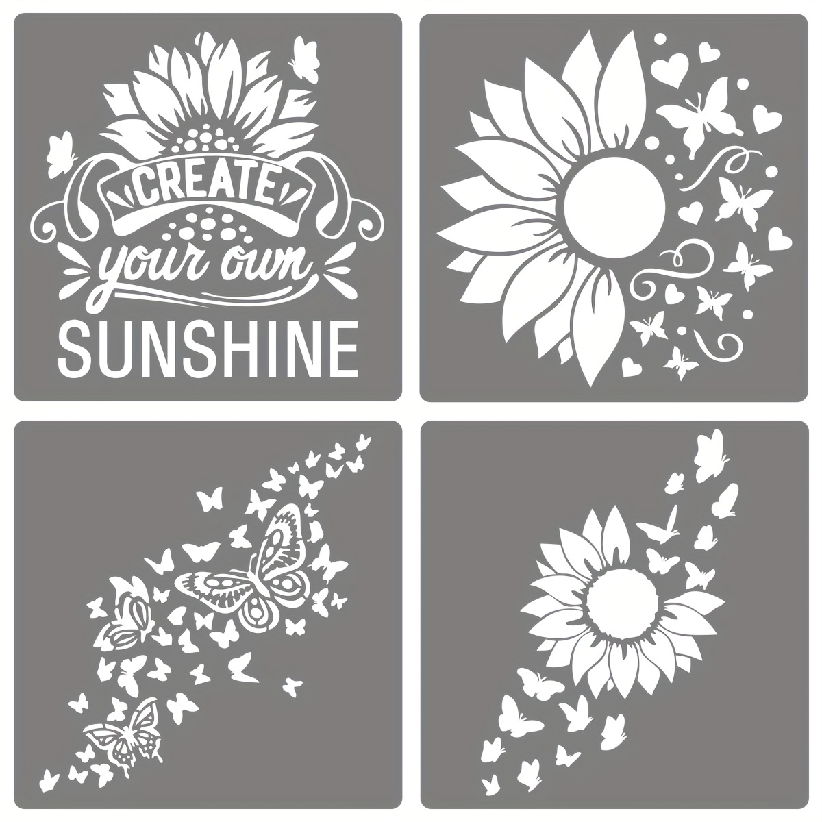 Butterfly Sunflower Stencils For Painting On Wood Reusable - Temu United  Arab Emirates