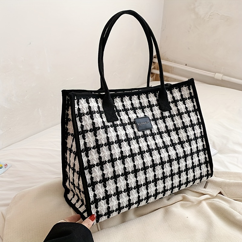 Houndstooth Pattern Large Capacity Women's Tote Bag