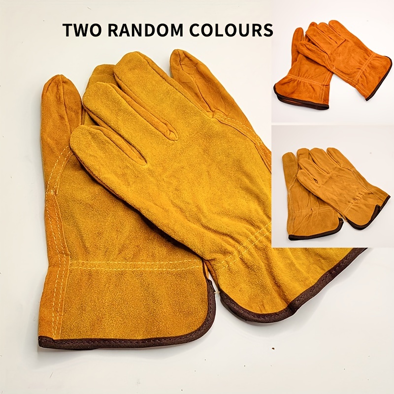 One Pair Welding Metal Working Gloves Fireproof Heat Resistant Protective  Gloves for Welders Against Scalding（Random Style）