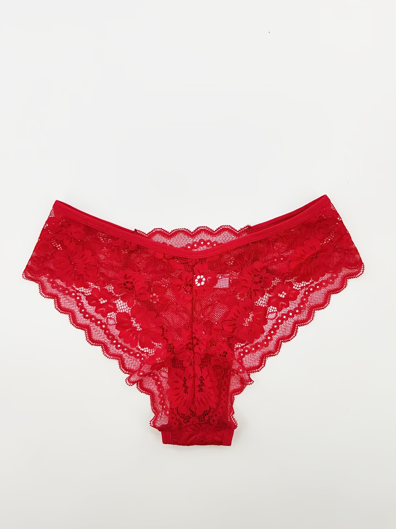 Women's Elegant Sheer Jacquard Lace Bikini Panties - Temu