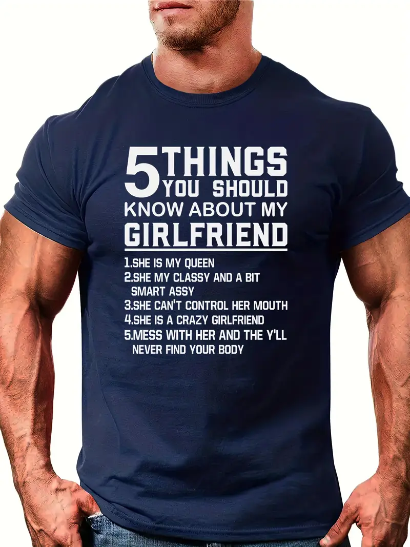 Mens 5 Things You Should Know About My Girlfriend T-Shirt Mens 5 Things You Should Know About My Girlfriend T-Shirt