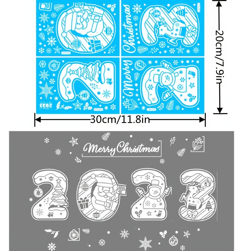 Christmas Decorations Snow Stickers No Glue Glass Window - Temu