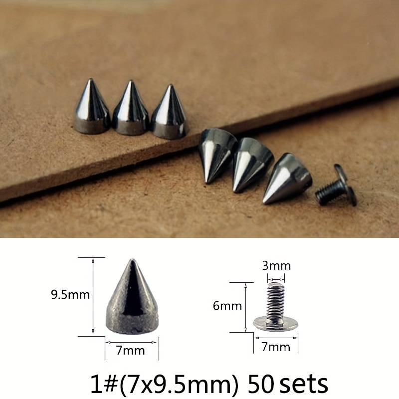 Gold Bullet Rivets For Clothes Thorns Patch To Shoes Punk Garment Leather  Craft Studs and Spikes With Screws Multiple Size