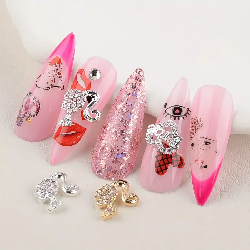 Kawaii Girl Head Nail Charms With Zircon,3d Cute Nail Art Accessories With  Rhinestones For Acrylic Nails,y2k Nail Gem Art Decorations Supplies  Accessories (silver) - Temu Australia