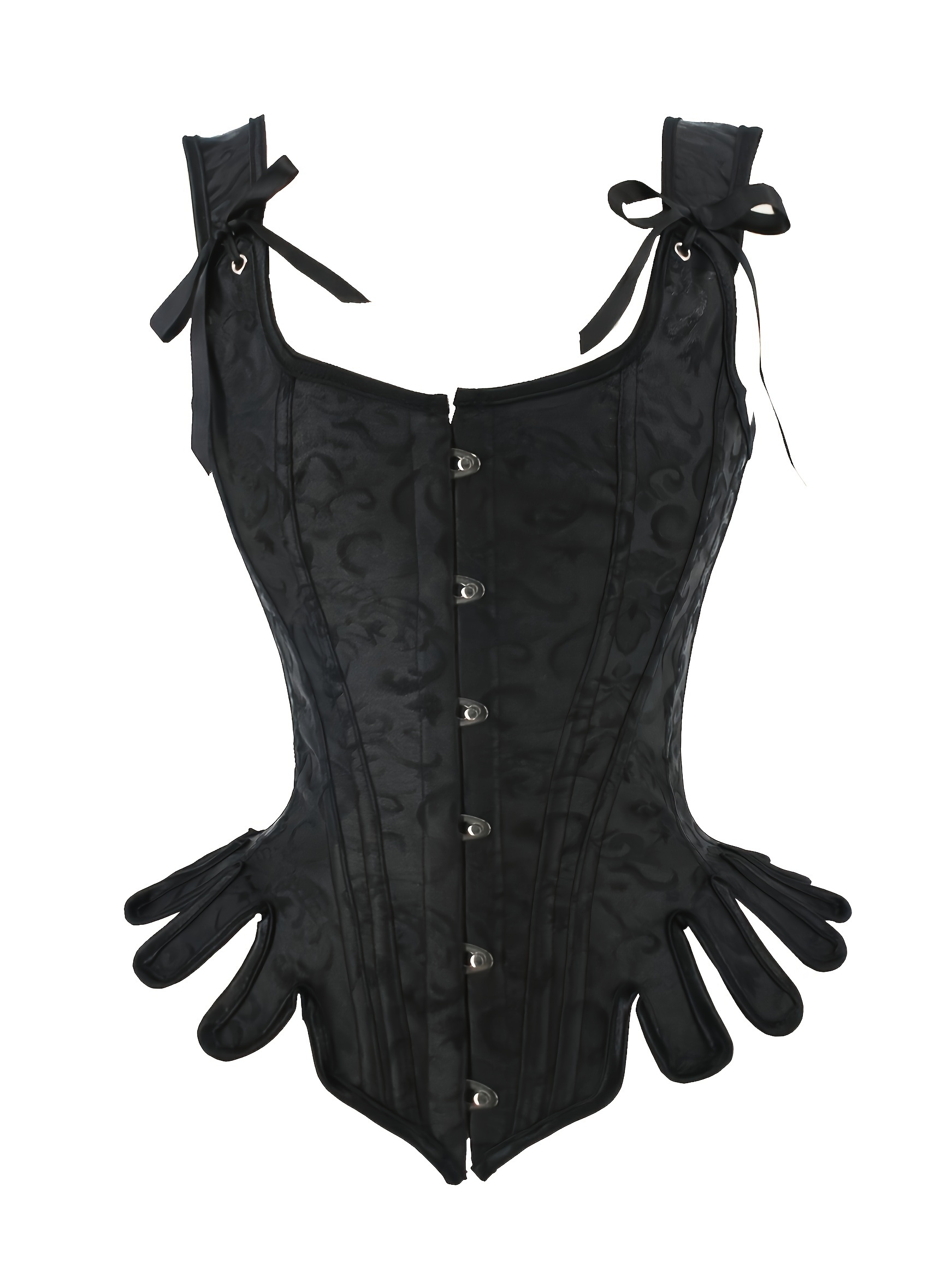 Jacquard Lace Up Corset Top, Sexy Sleeveless Bodice Strap Carnival Costume,  Women's Clothing