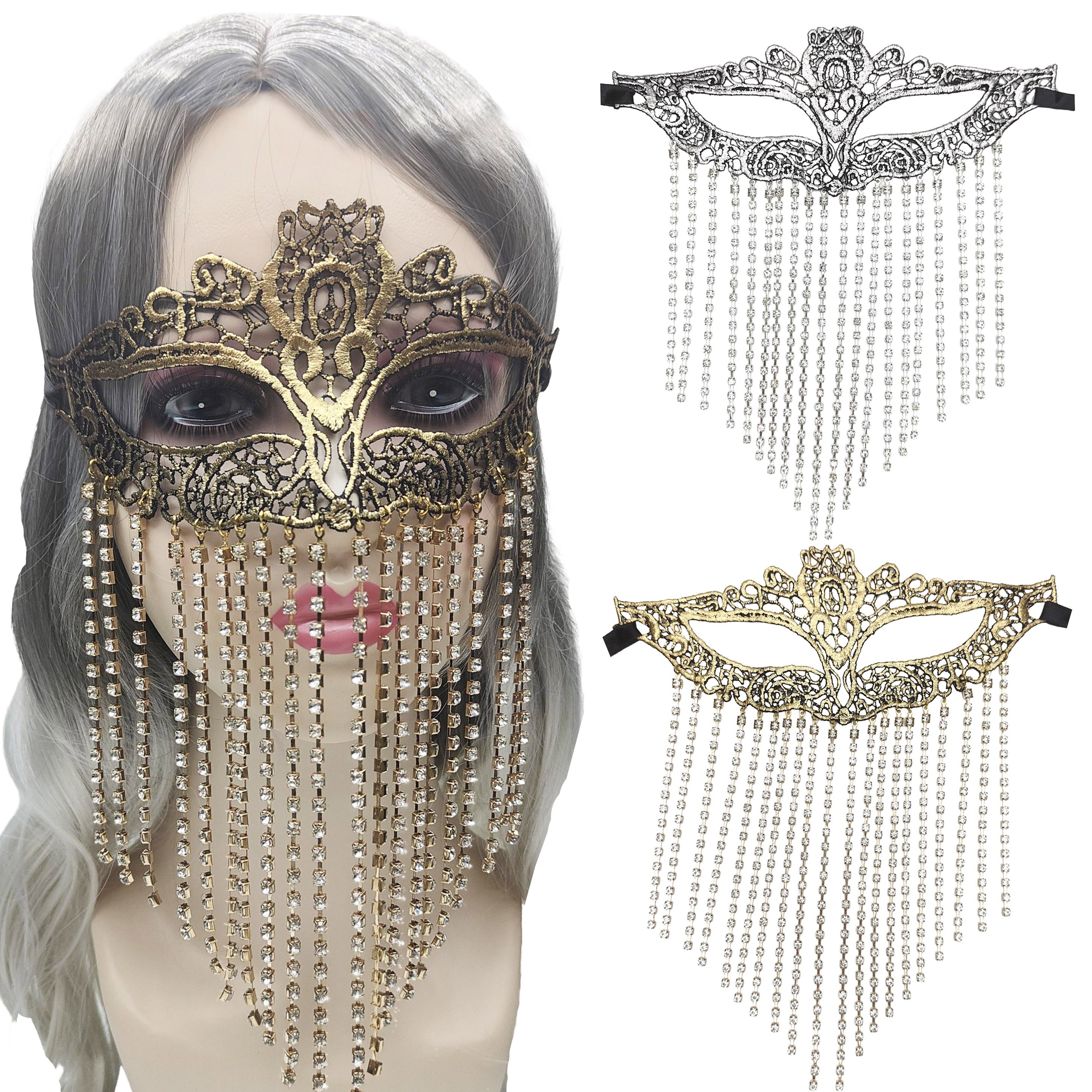 Christmas Masquerade Mask Golden Mental Half Face Decorative Props For  Carnival Party Cosplay Costume